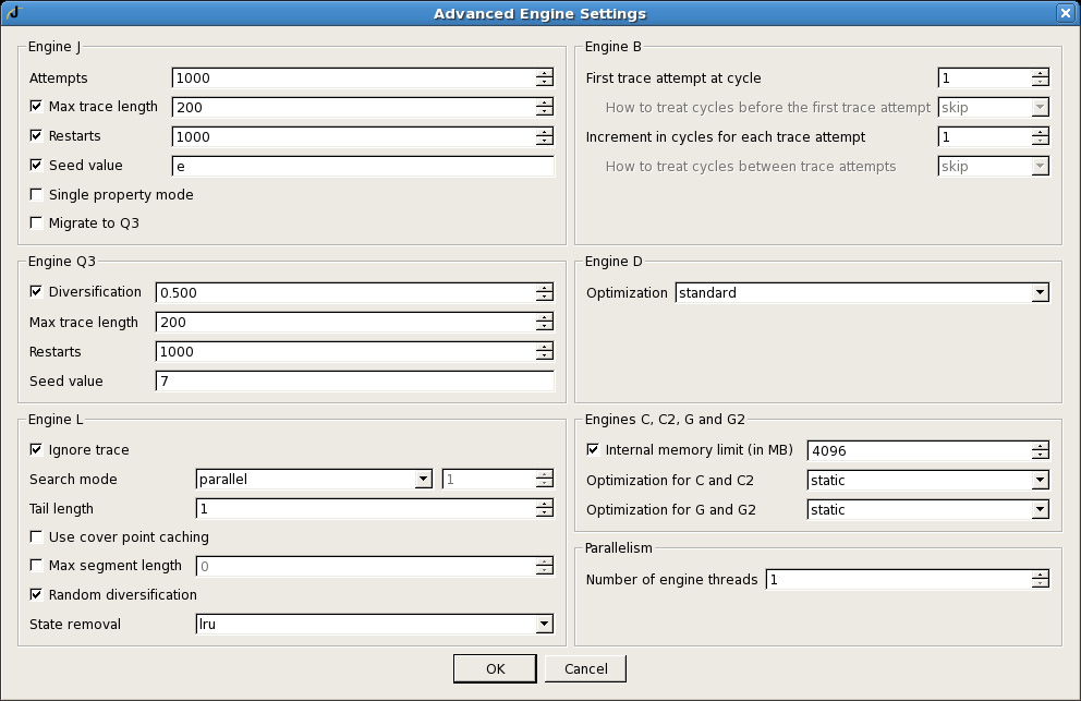 Advanced Engine Settings 对话框
